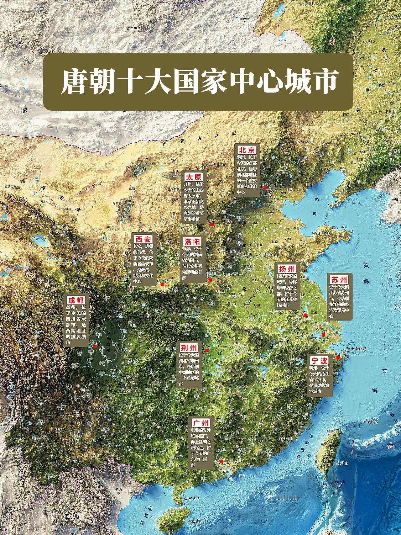 唐朝十大国家中心城市 