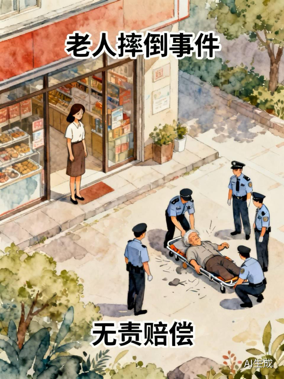 不知道你是否看到过这样的一个新闻！

一个老人在一个店的门口突然摔倒，店主帮忙把