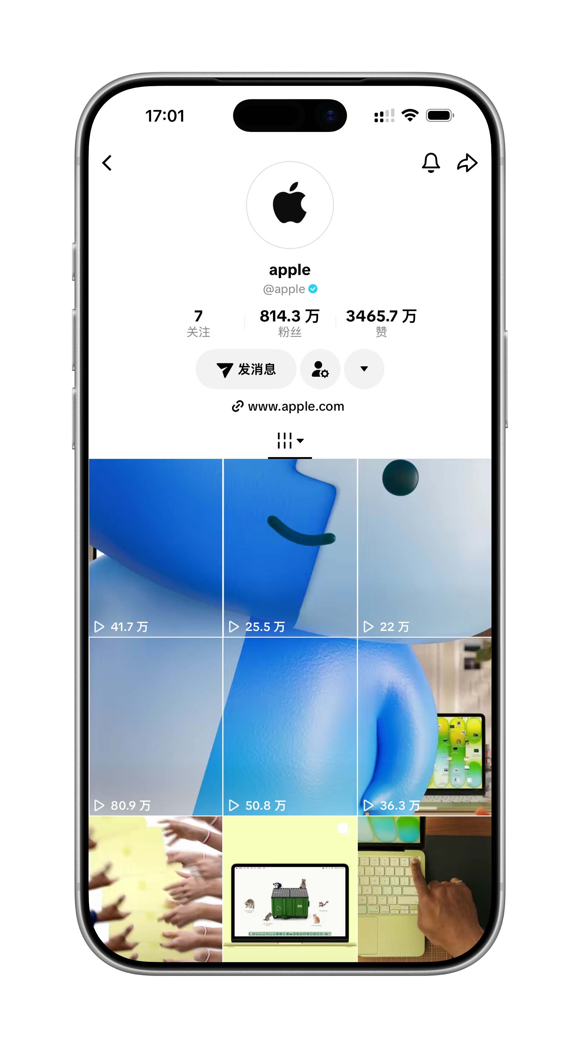 Apple的TikTok账号，发现没？还差三条视频访达仔才是完全体