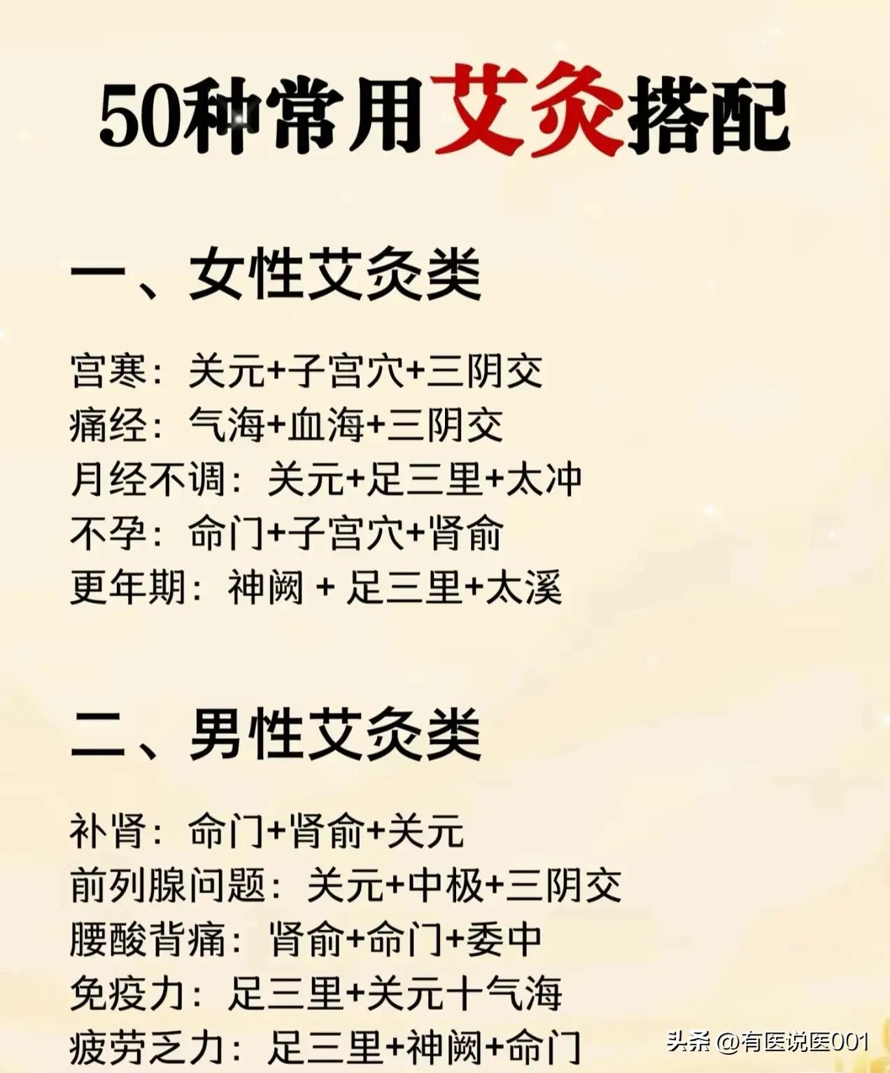 常用艾灸搭配清单，日常调理对症选穴更省心
 
不少朋友在家做艾灸，想调个宫寒、胃