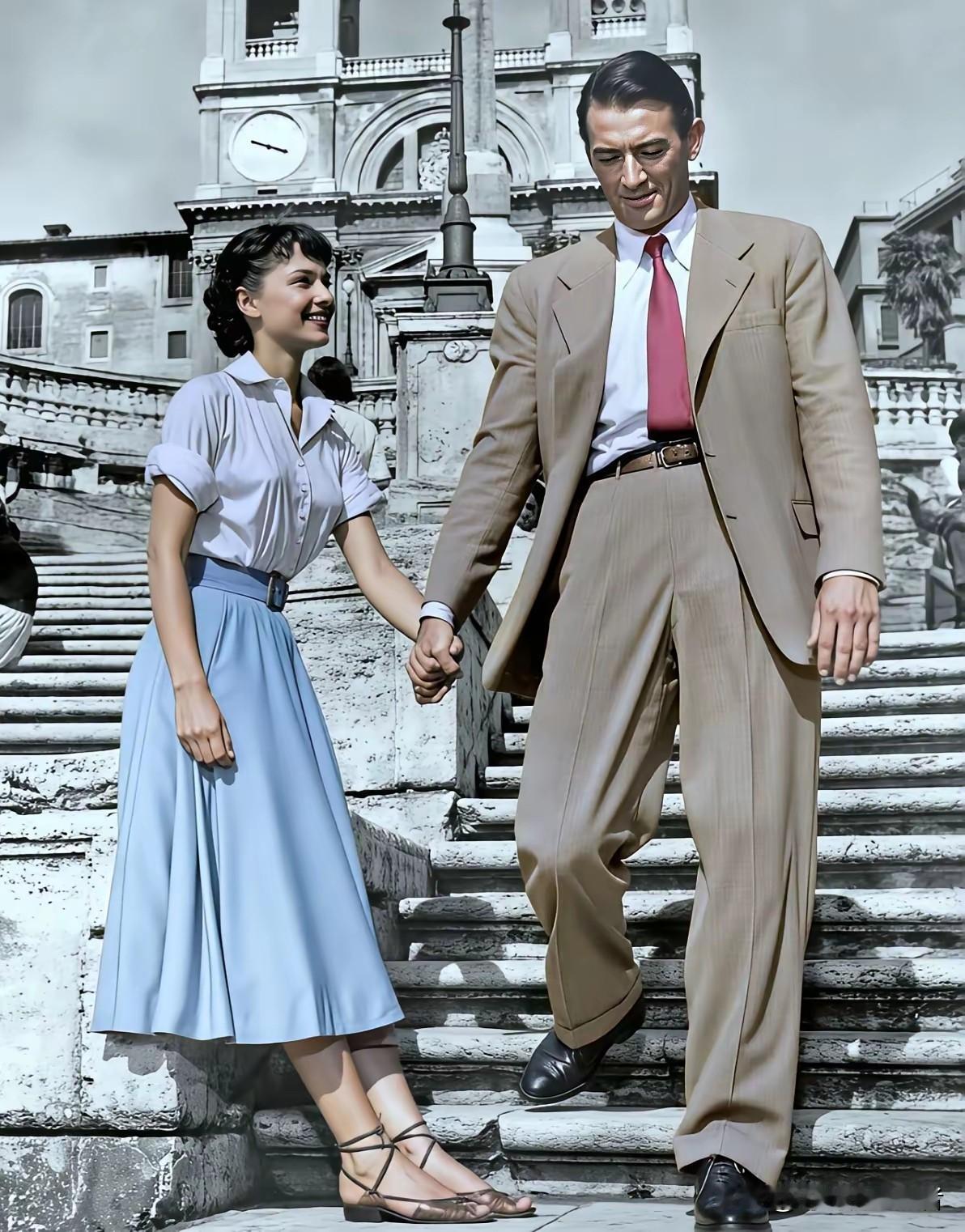 经典也有瑕疵，《罗马假日》男女主这场景一直很经典，但是男主角演员找的太老了！已经