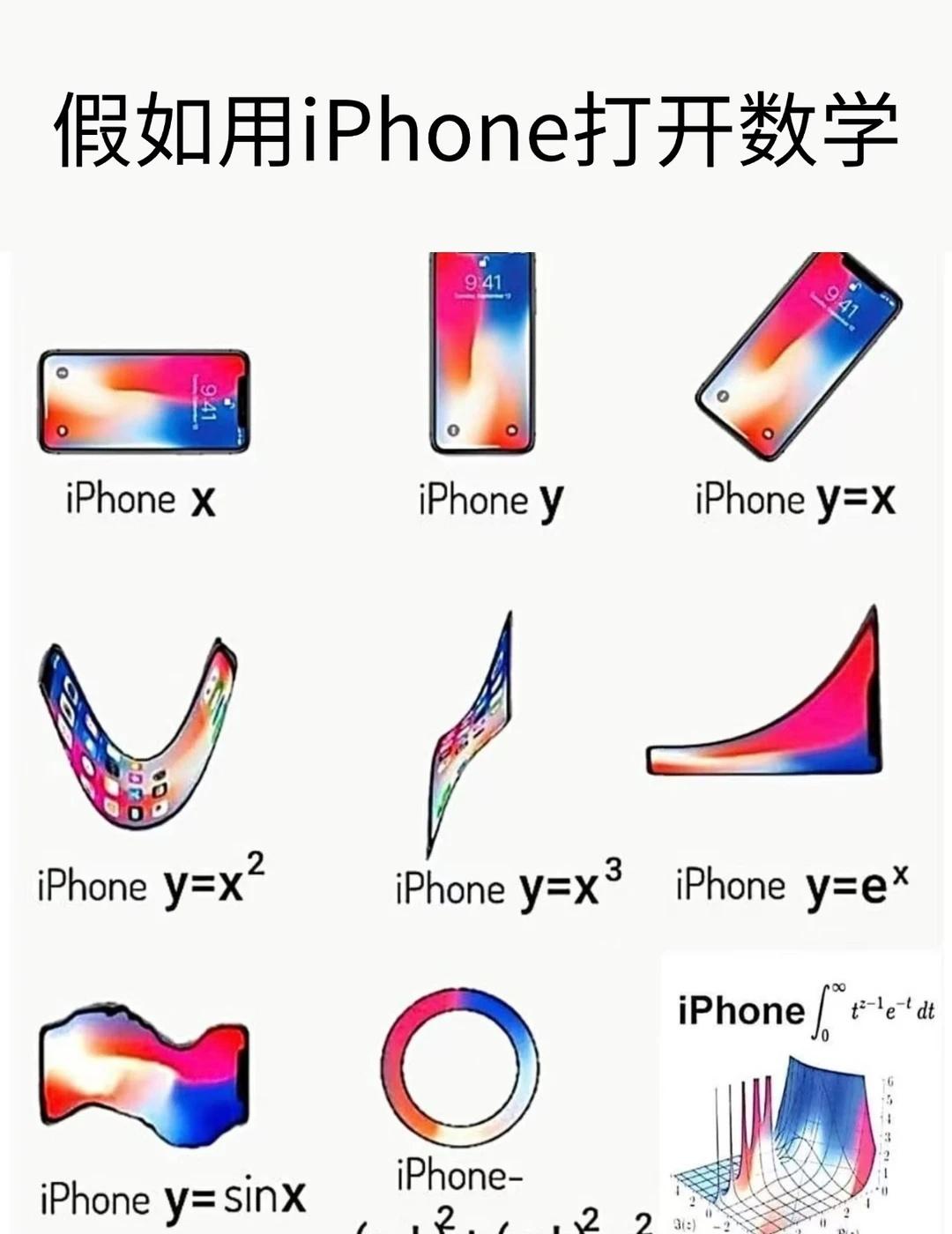 数学老师的iPhone设计图
这个iPhone数学梗图直接把我拉回高三被支配的恐