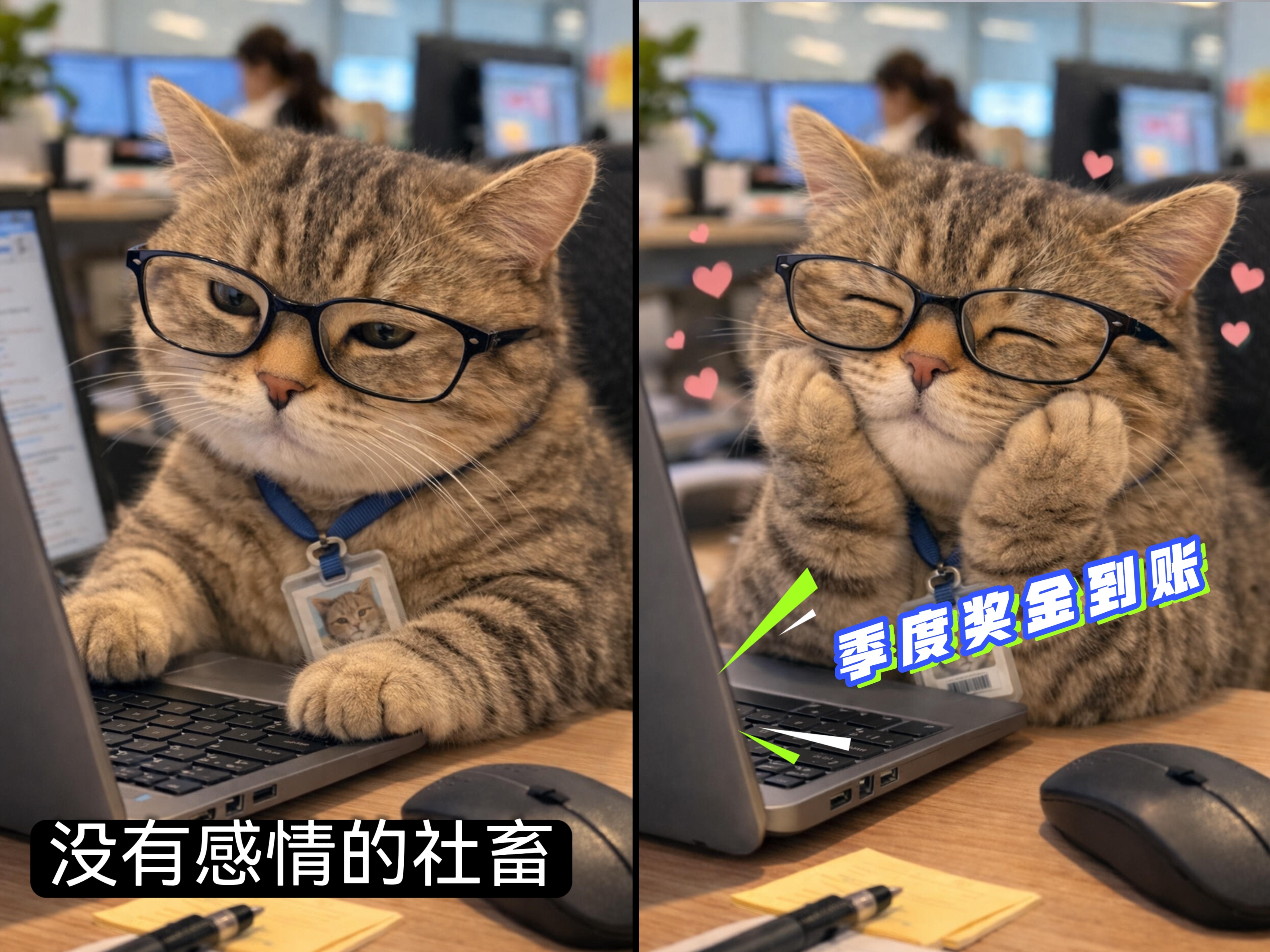 （小）长假返工第一天的我belike骂骂咧咧干了一天活儿，快下班时季度奖金到账，