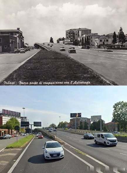 米兰Il cavalcavia del Ghisallo高架桥，60年前和现在今