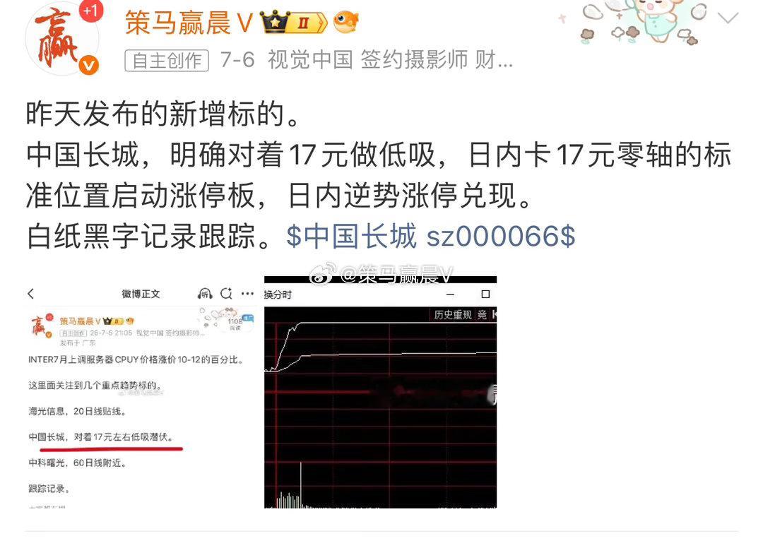 中国长城，前天涨停的标的，后续两个交易日中继连阳，锁仓在手十几个点。 简单跟踪记