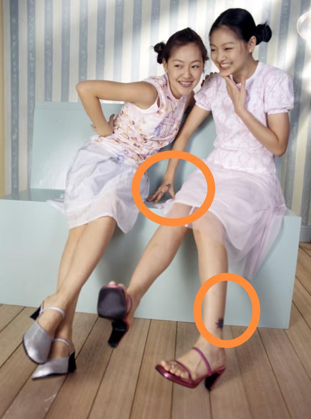 大S少女时期就在身上、手上、脚上纹了纹身，拍完《流星花园》之后就开始后悔了，觉得