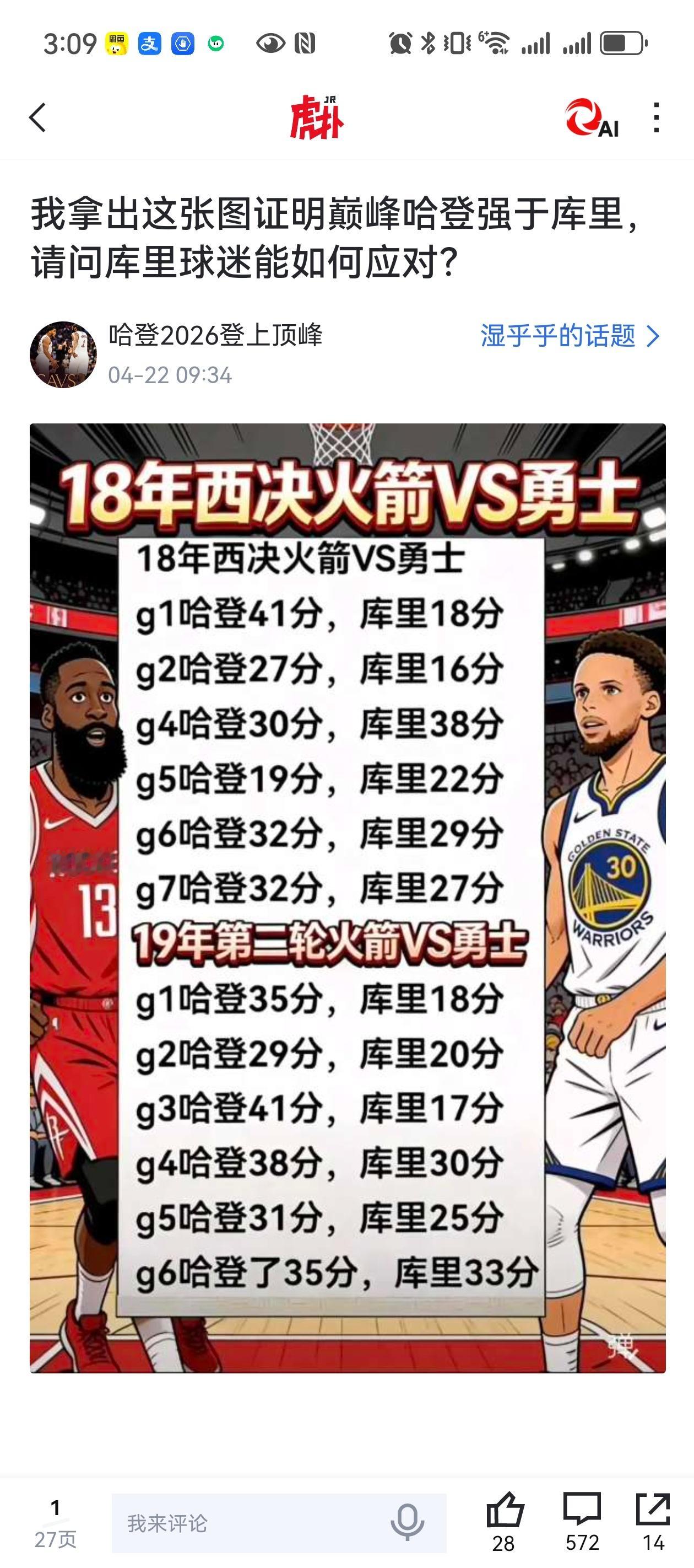 既然您都这么不客气那我也别假客气了：哈登啥都好，但他就是不喜欢总冠军库里nba吐