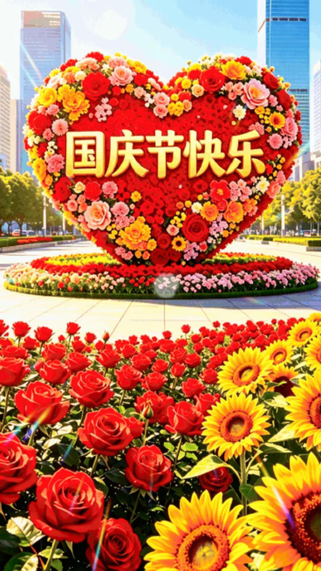我爱你，中国……，我爱你，中国🇨🇳 祝福祖国巨型花篮 我爱你我的中国🇨🇳