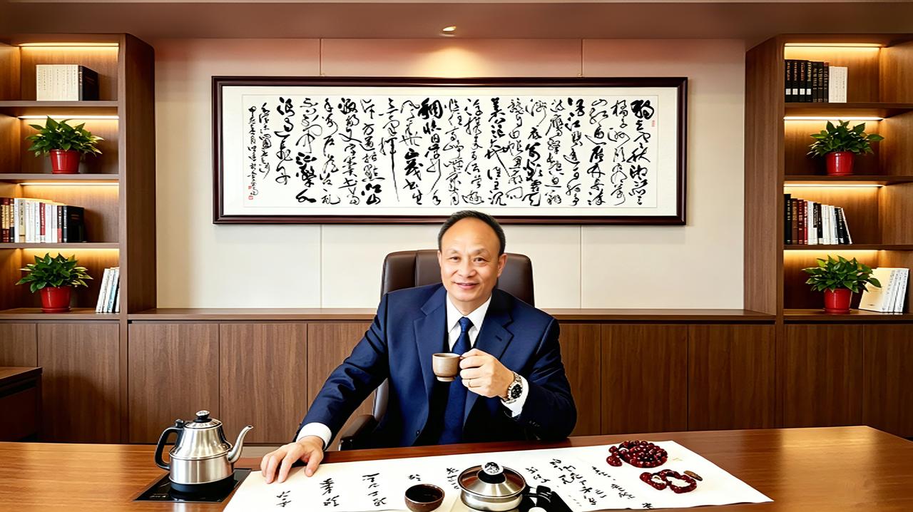 办公室悬挂这幅横幅草书《沁园春・长沙》，是日常十分喜爱的一幅习作。这首词气势磅礴