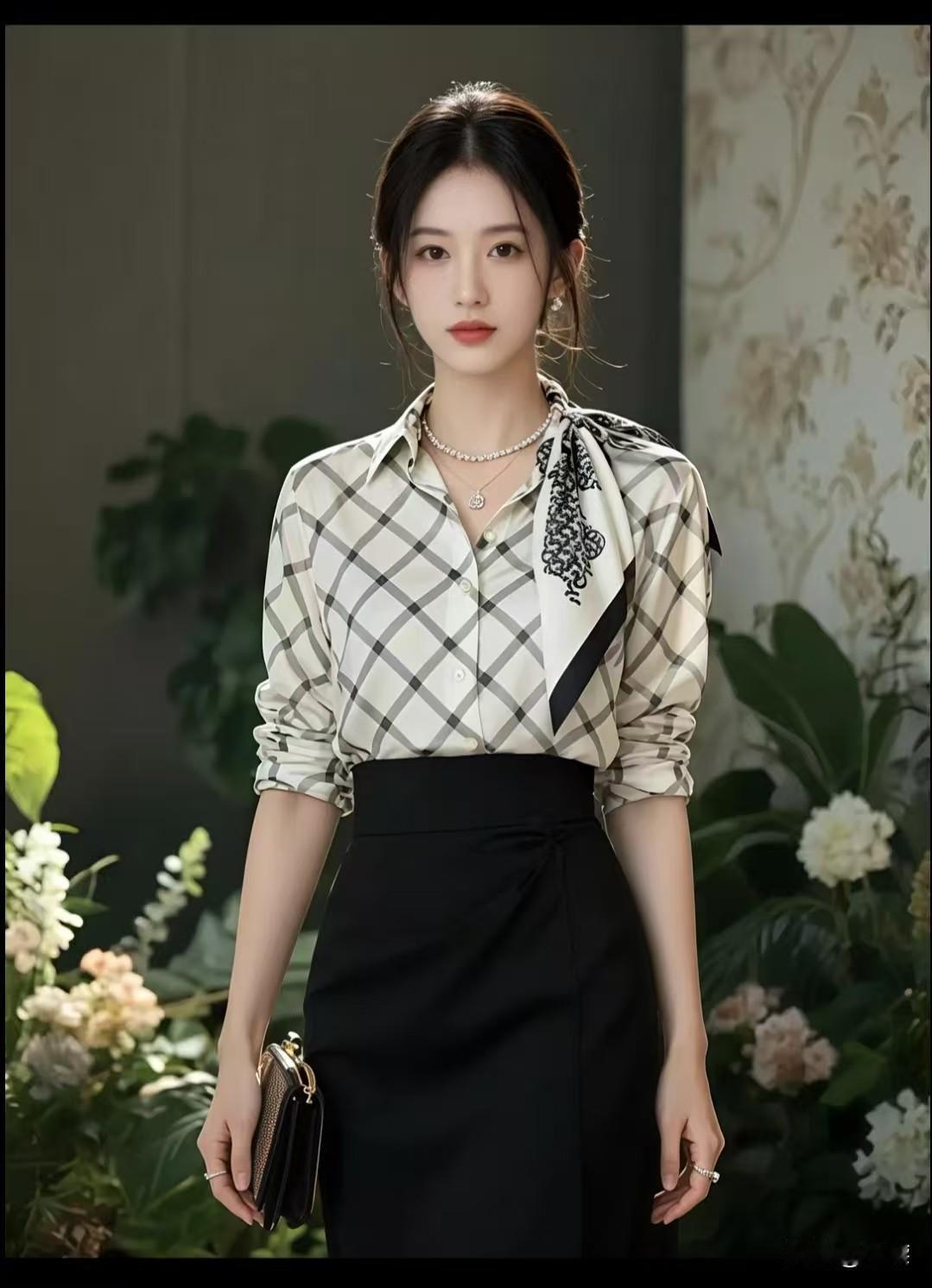 经典黑裙永不过时✨
搭配格纹衬衫中和沉闷感。
利落剪裁+精致配饰点缀。
简约大气