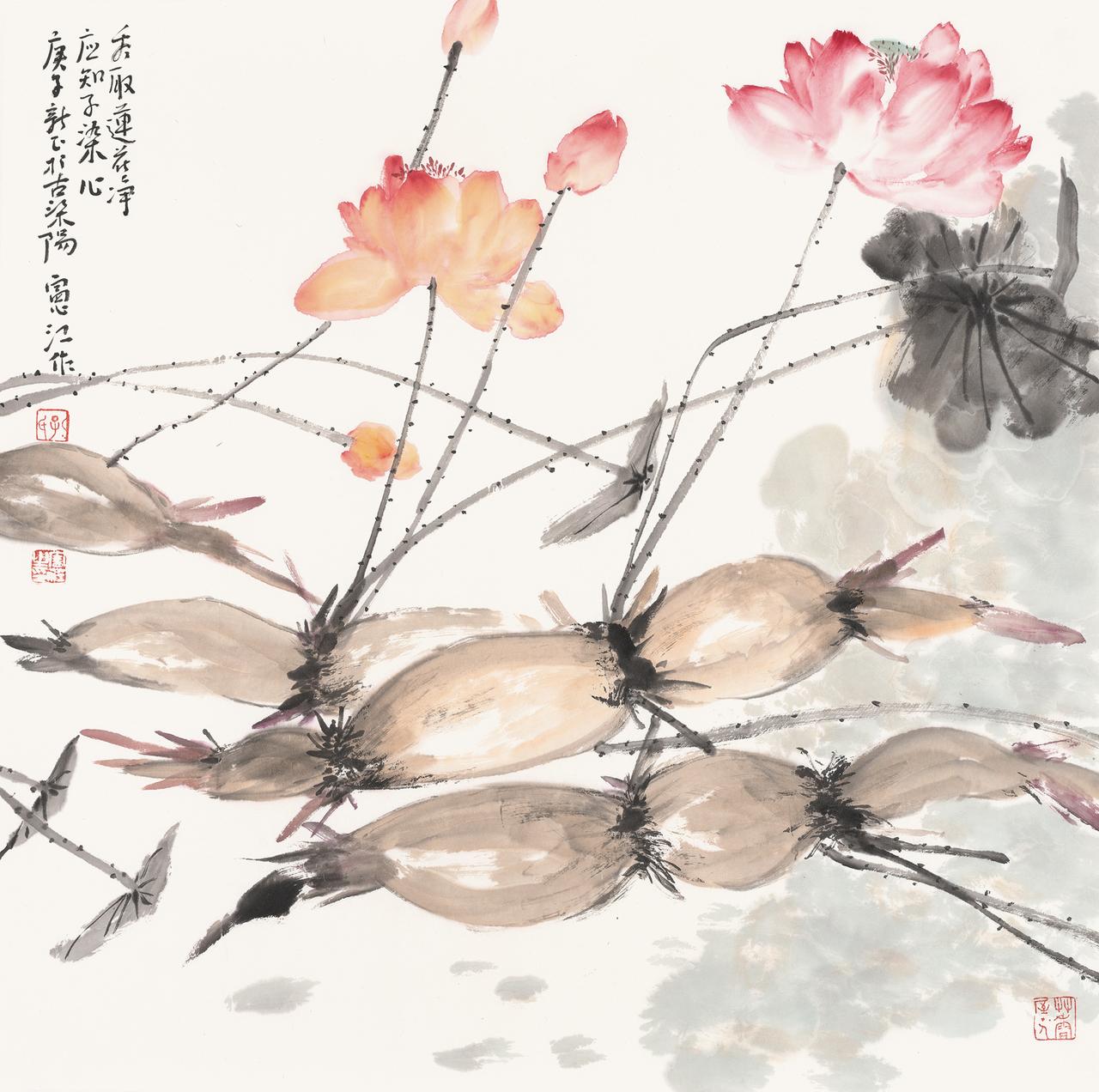 #记录我的2024#孔宪江先生之画作，淡雅清新，如梦如幻。笔触灵动，墨色浓淡相宜