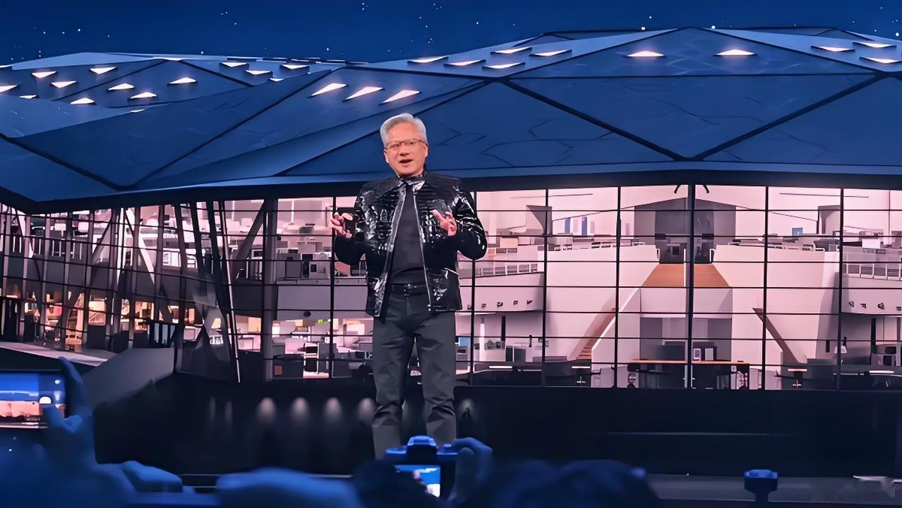 当地时间1月5日，拉斯维加斯英伟达发布会现场，身着标志性皮衣的CEO黄仁勋登台回