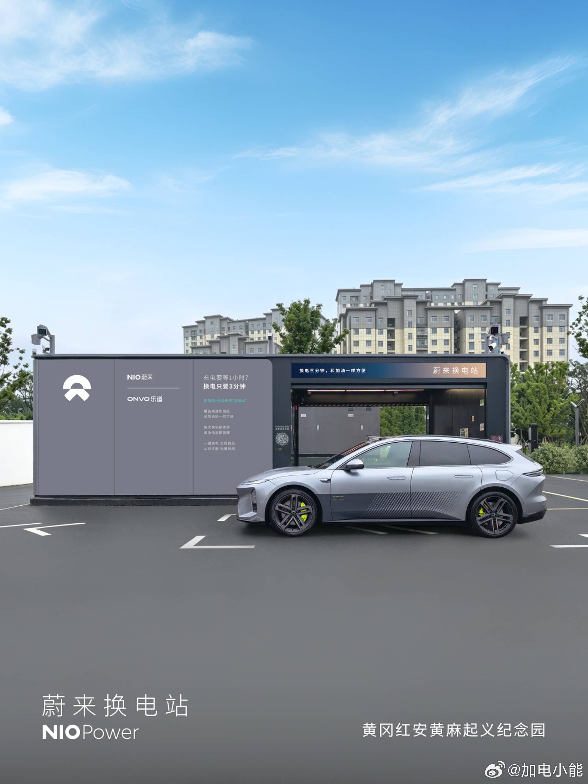 7月5日，NIO Power 2站上线NO.3962 蔚来换电站 | 黄冈红安黄