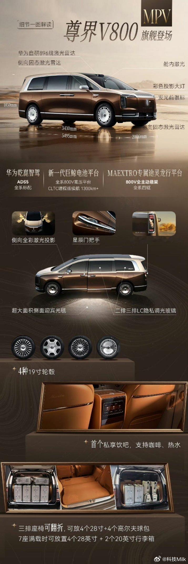 尊界V800全球最大MPV首款搭载全主动悬架的MPV来了 是真的尊啊外观和内饰都
