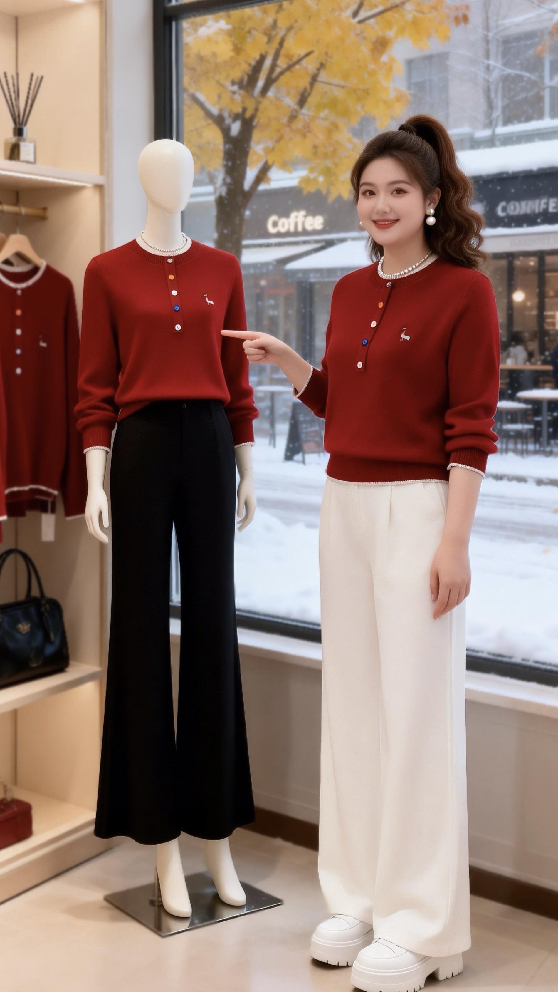 大码穿搭针织衫 谁还没穿上马年限定穿搭 开启我的2026穿搭第一弹当我...