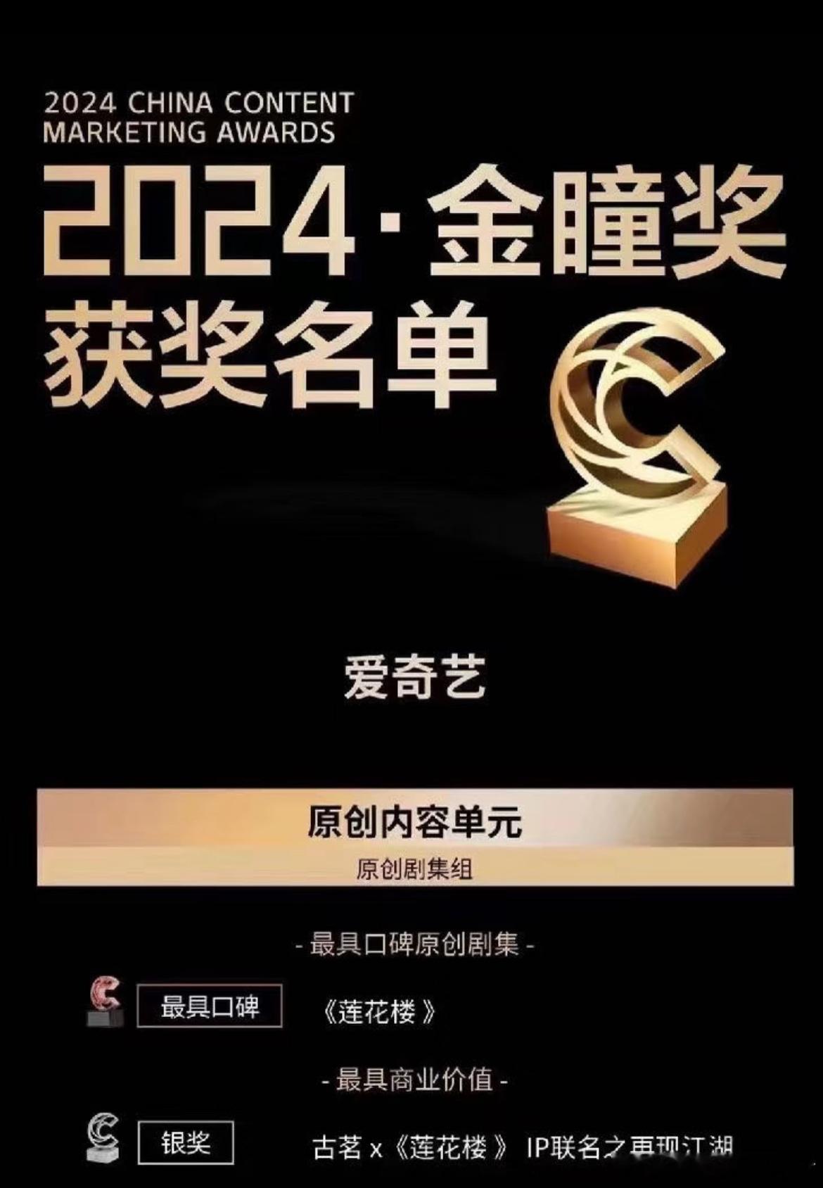 成毅的剧就是赚钱，《莲花楼》到《赴山海》，连续两届代表爱奇艺斩获金瞳奖，堪称影视