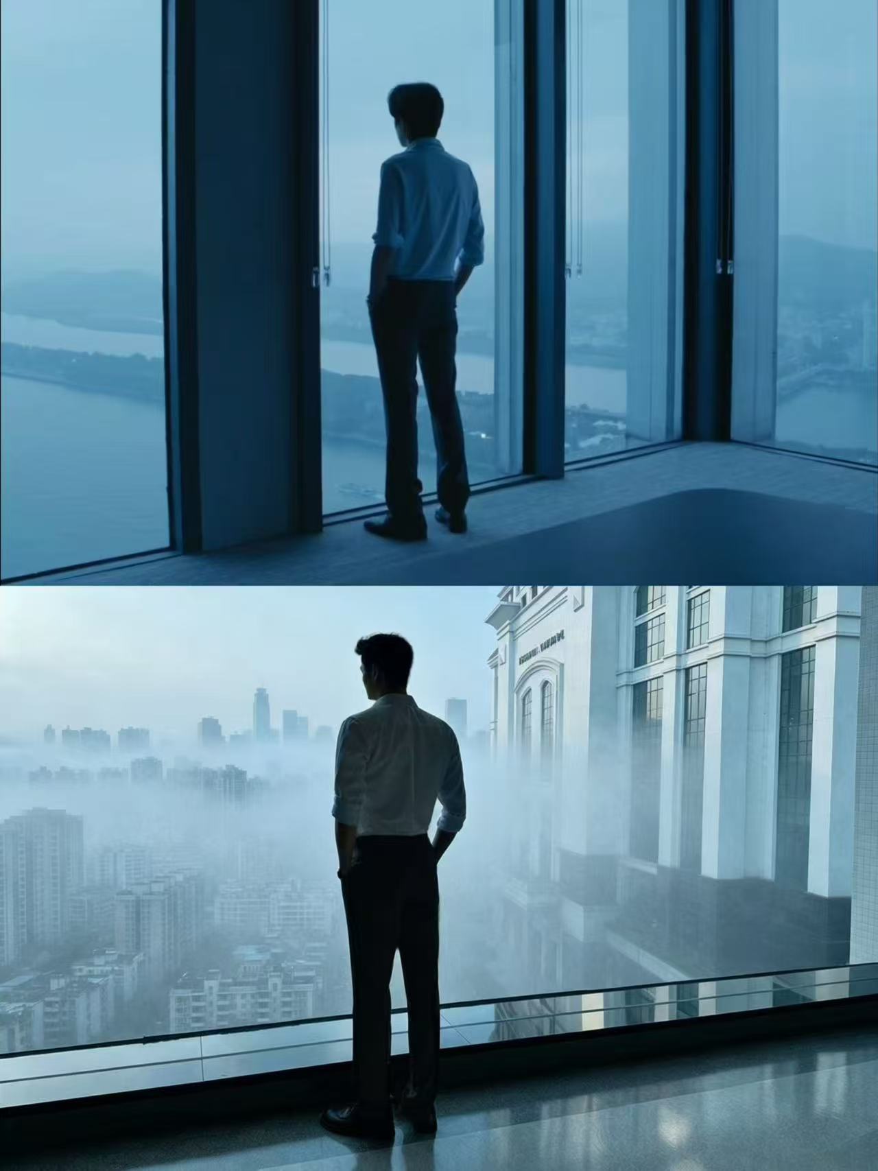 张若昀落地窗背影完全漫剧男主水平张若昀在《年会不能停2》里落地窗正装背影直接刷屏