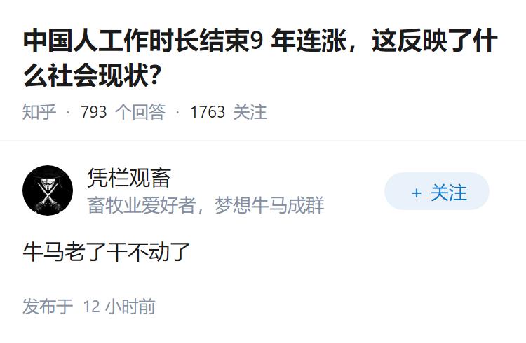 中国人工作时长结束9 年连涨，这反映了什么社会现状？
