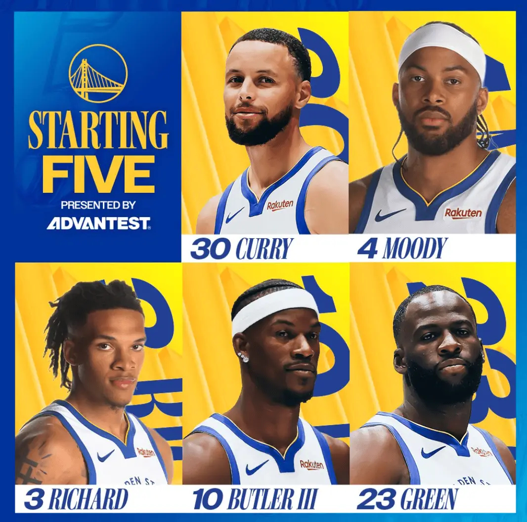 勇士变阵了，穆迪和理查德提上首发👇