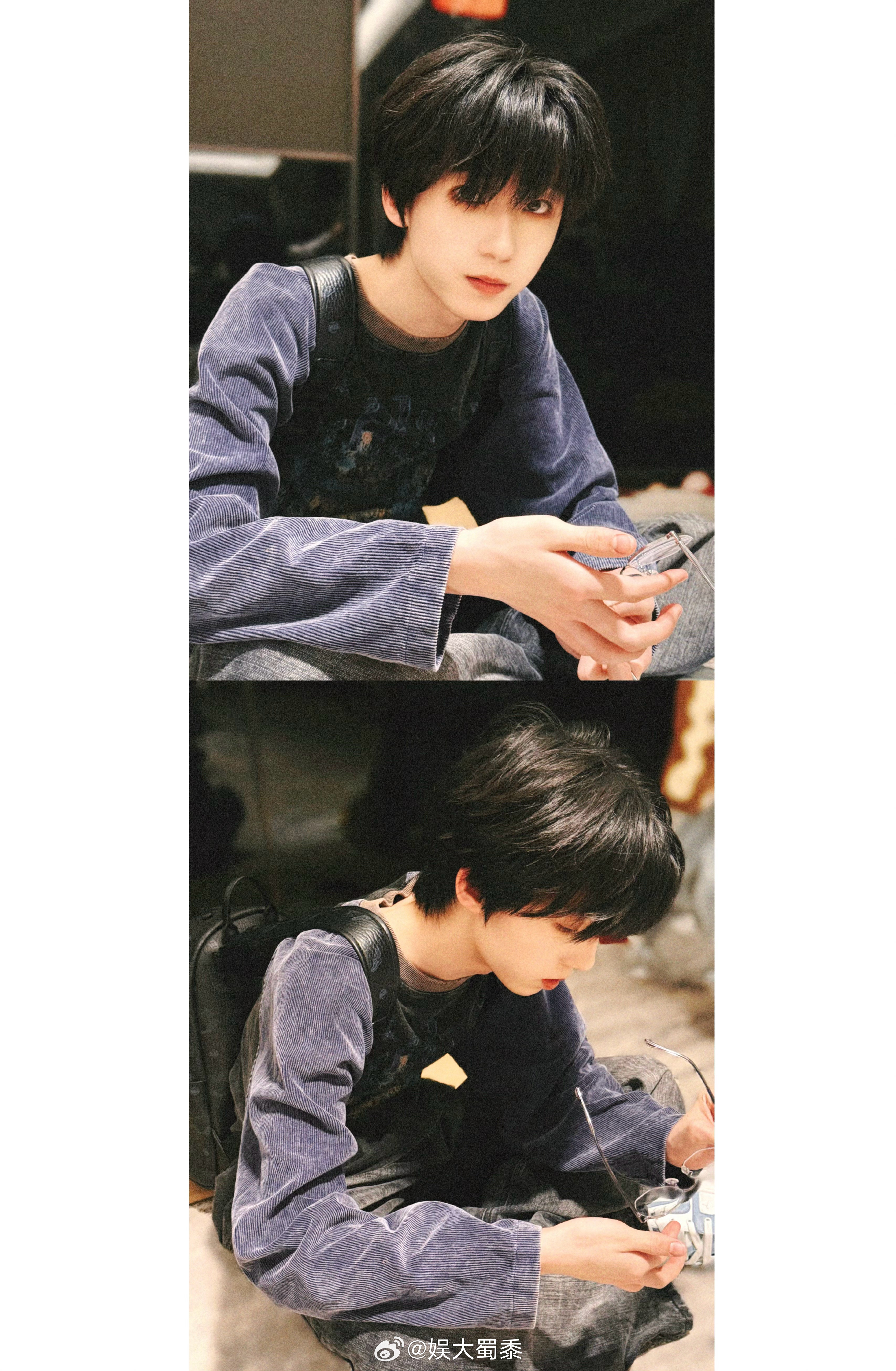 杨博文 休想看我卸妆 杨博文多宫格营业照！眼镜一戴斯斯文文，眼镜一摘酷帅十足！就