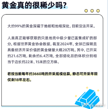 ETF大赛基金股票黄金 黄金到底有多稀缺？ 
