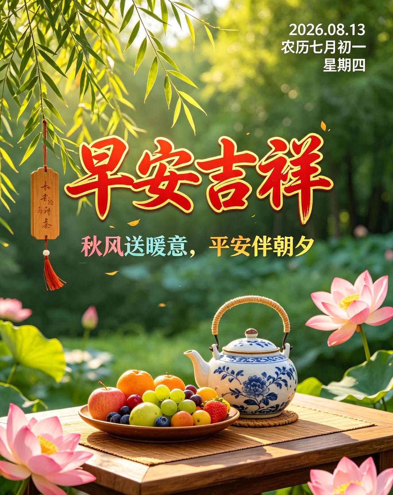 早安，周四吉祥✨！今日秋意渐浓，清晨空气清爽治愈，阳光温柔洒落人间。新的一天，愿
