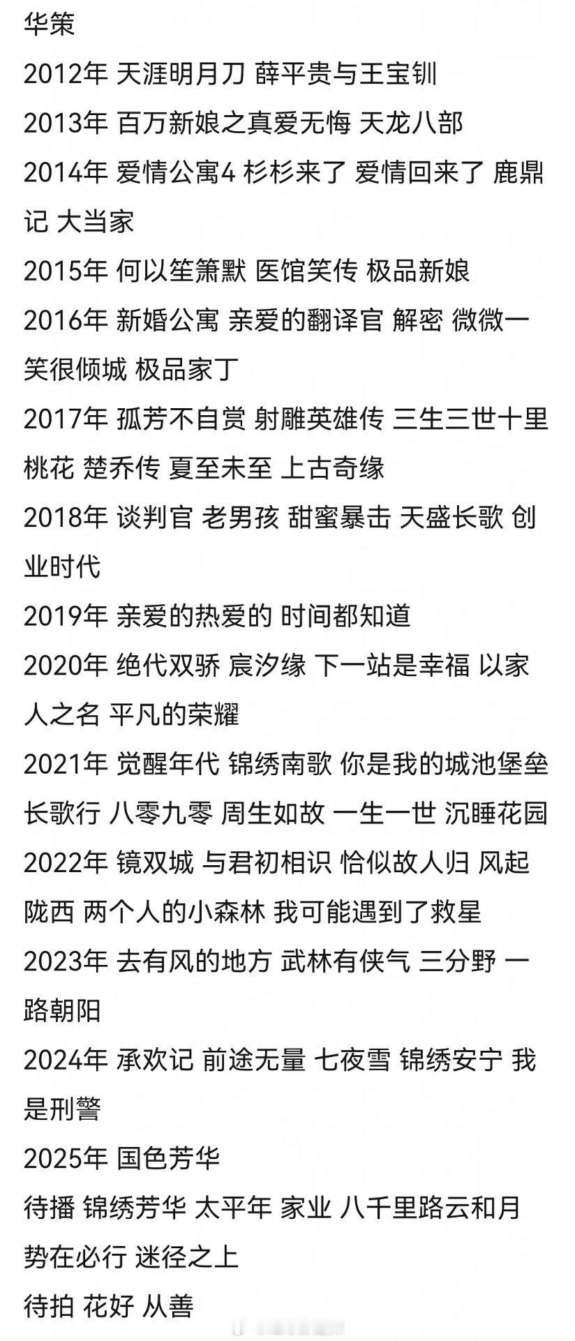 华策已播待播剧大汇总 ​​​