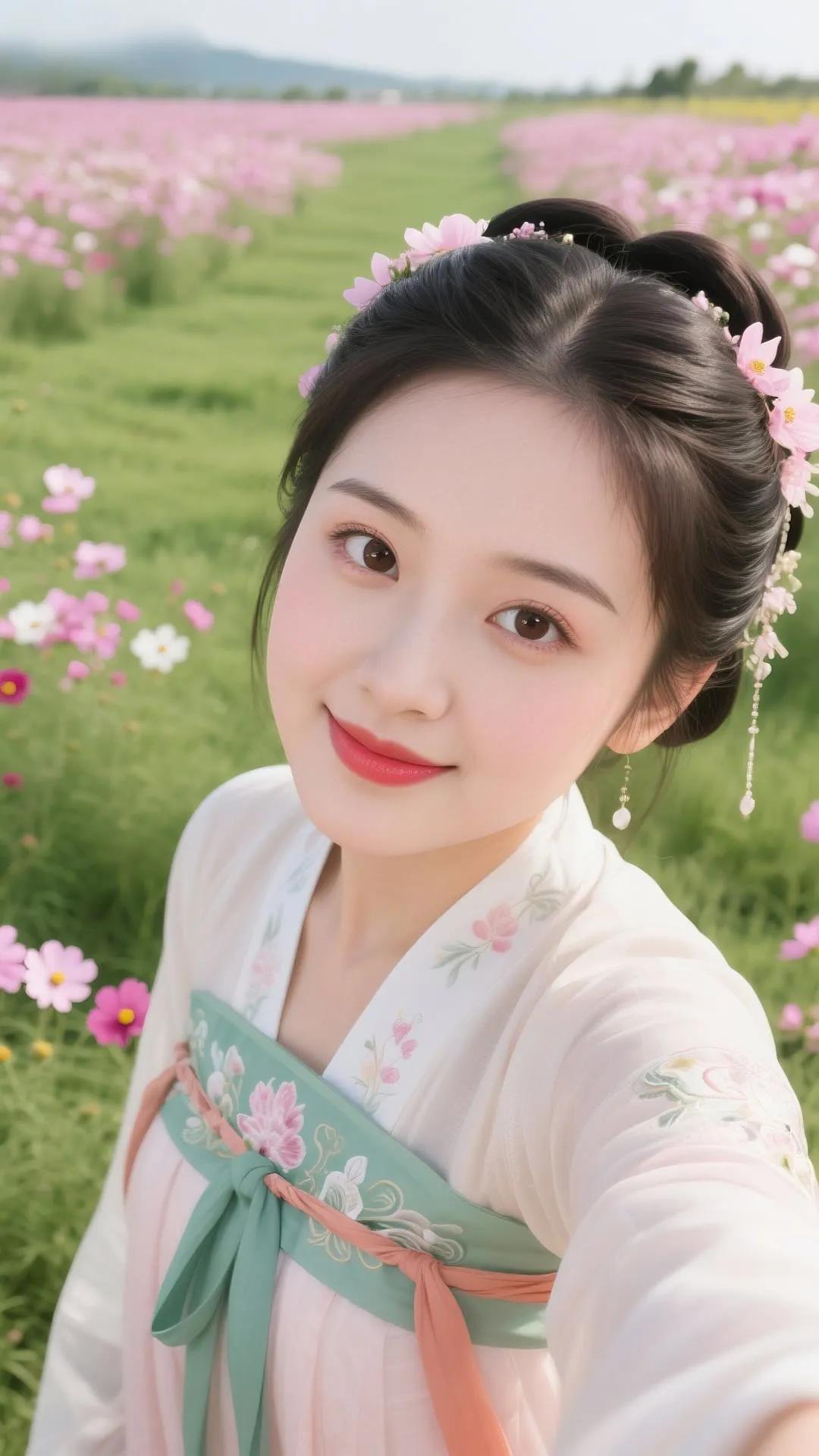 樱花树下，古风少女，笑靥如花。