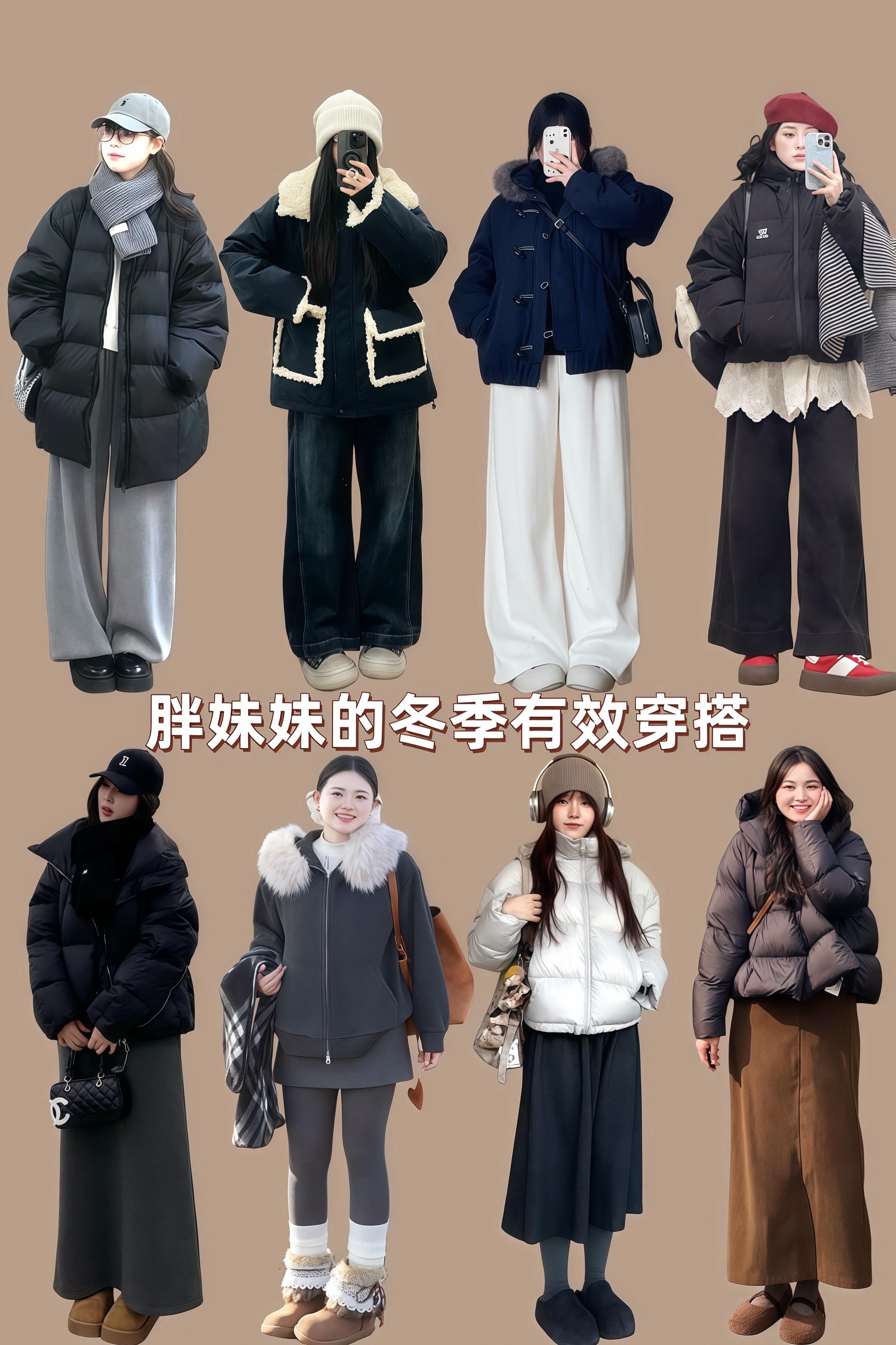 胖妹妹的冬季有效穿搭 冬季穿搭显瘦显高显腿长 韩系穿搭