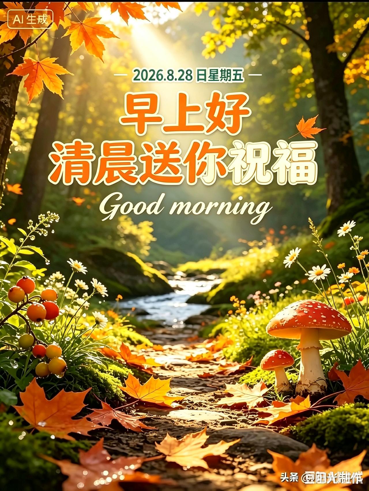 八月的周五清晨，伴着浅浅秋意，一句简单早安，便是一份温柔的馈赠☀️
 
不需要华