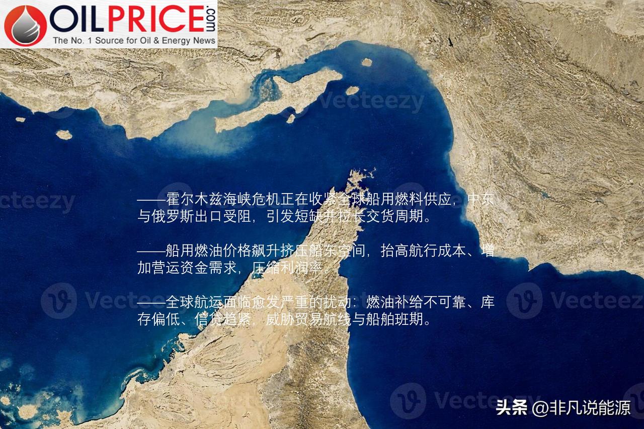 霍尔木兹海峡：航运燃油账单演变为供应危机

霍尔木兹海峡冲击的不只是油气，集装箱