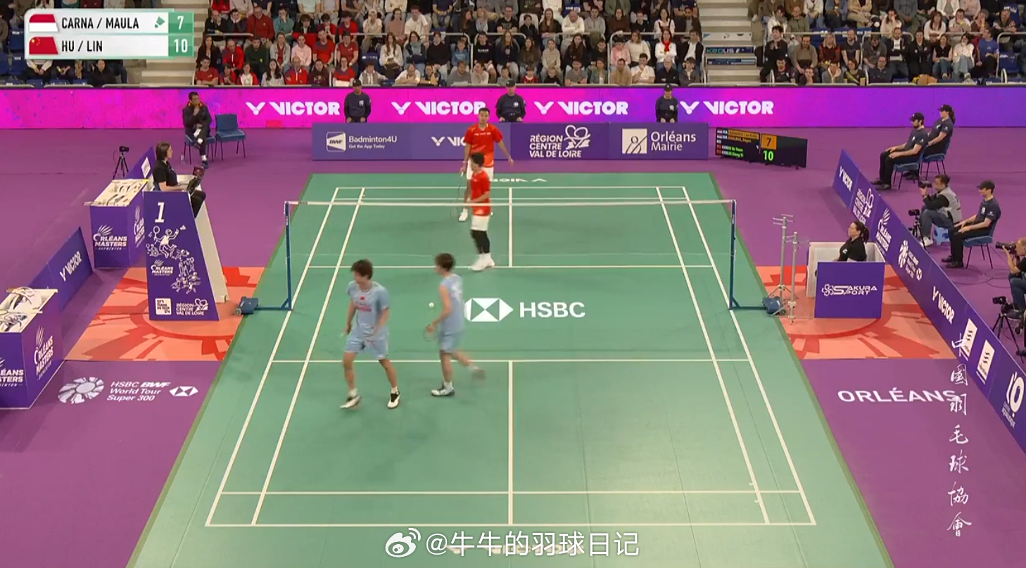 男双 半决赛 卡尔南多/毛拉纳 7-11胡珂源/林祥毅2026年奥尔良羽毛球大师