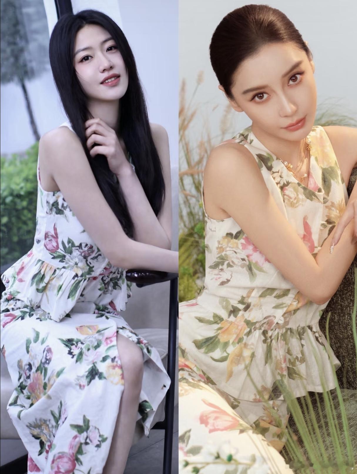四个女明星撞衫同一款礼服女宝们都很美啦！每个人穿出来的风格和感觉是不一样的，各有