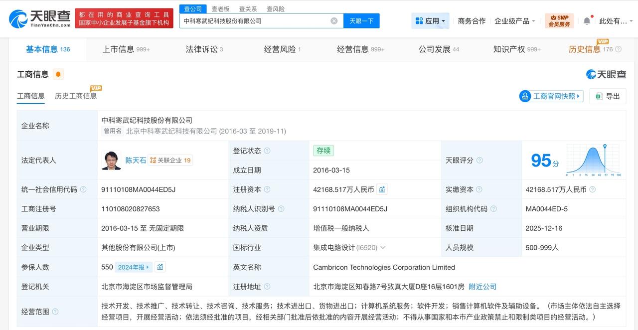 寒武纪投资版图揭秘

寒武纪对外投资20家公司
据媒体报道，4月30日，算力芯片