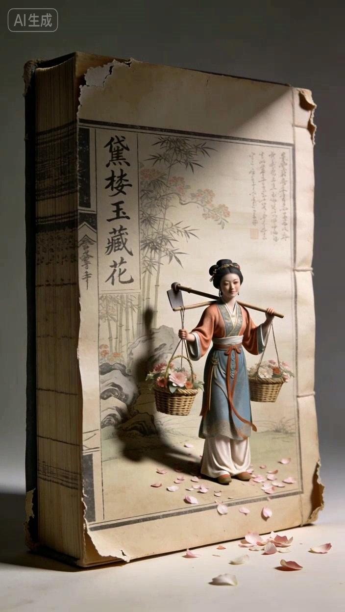 七绝●书残魂在  

青灯照壁人初睡，
黛玉埋花镐未眠。
富贵荣华皆过往，
红楼