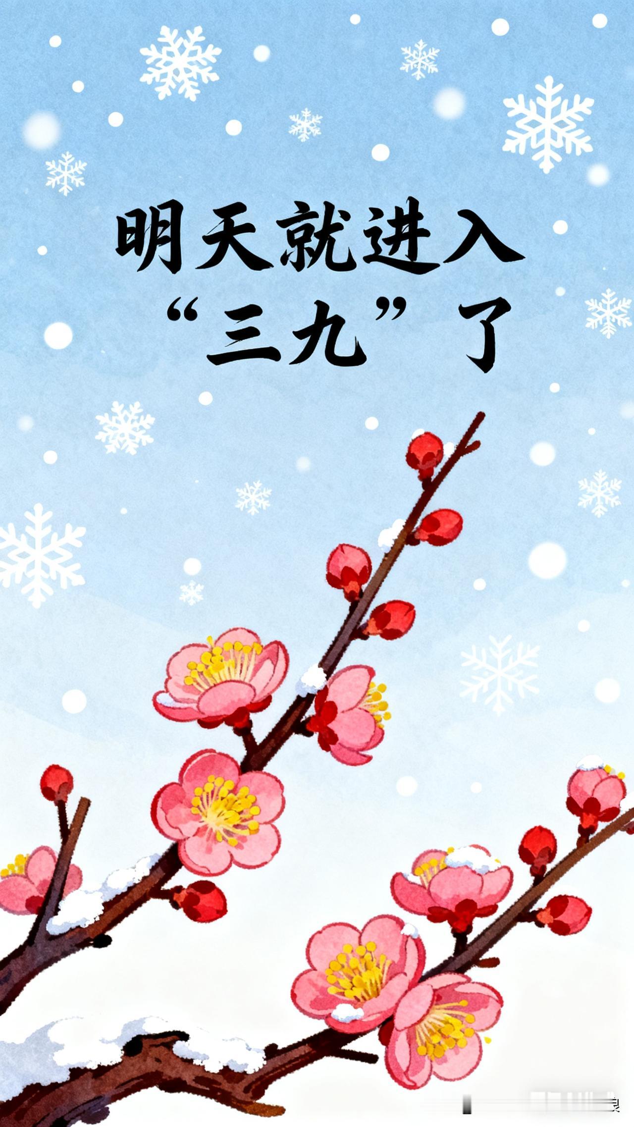 家人们谁懂啊！明天就正式迈入三九天了！老话说“冷在三九，热在中伏”，这可是一年里