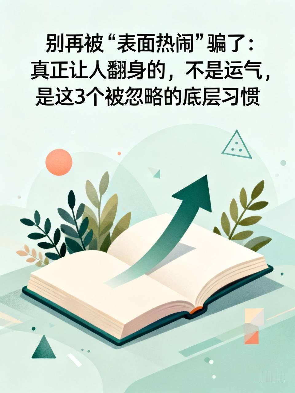 别再被“表面热闹”骗了：真正让人翻身的，不是运气，是这3个被忽略的底层习惯

你