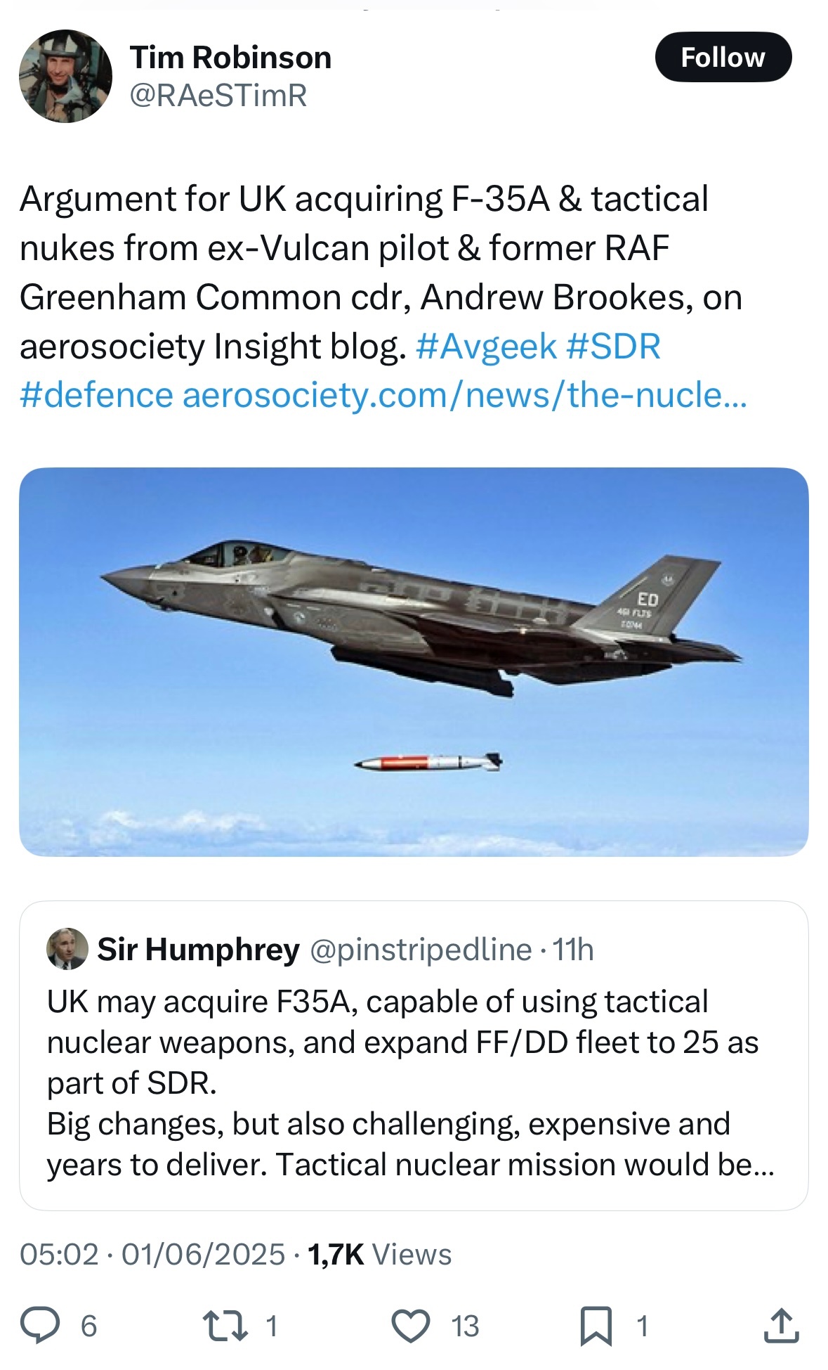 烽火问鼎计划  英国🇬🇧可能会放弃继续采购原计划的138架F-35B“闪电”