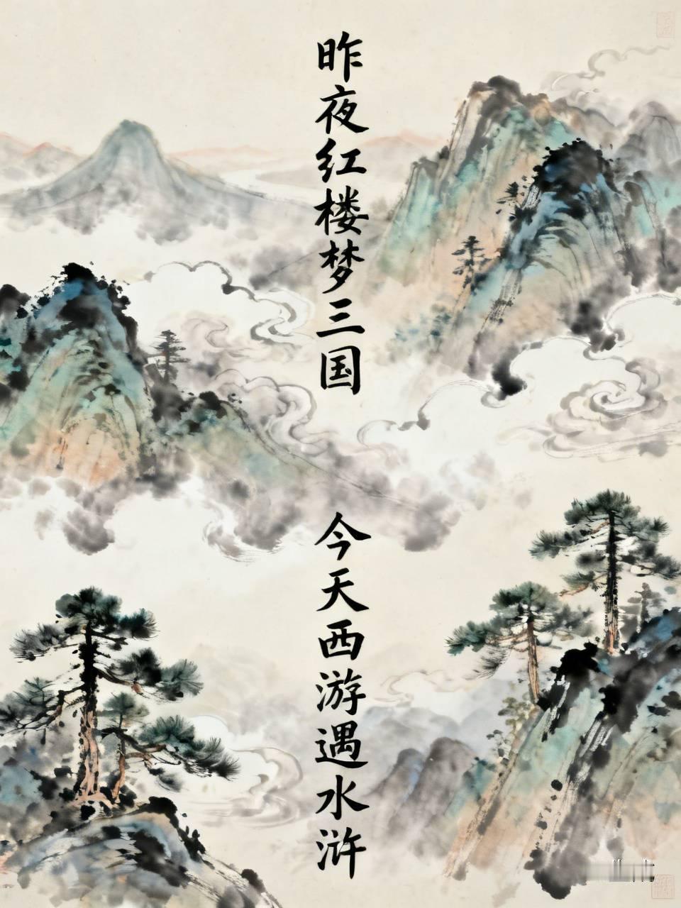 下联：今天西游遇水浒。