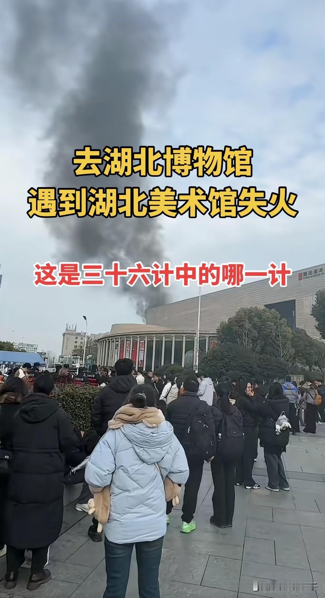 坏消息：湖北美术馆起火了，
好消息：起火区域为办公室，馆内的藏品并没有损失，不查