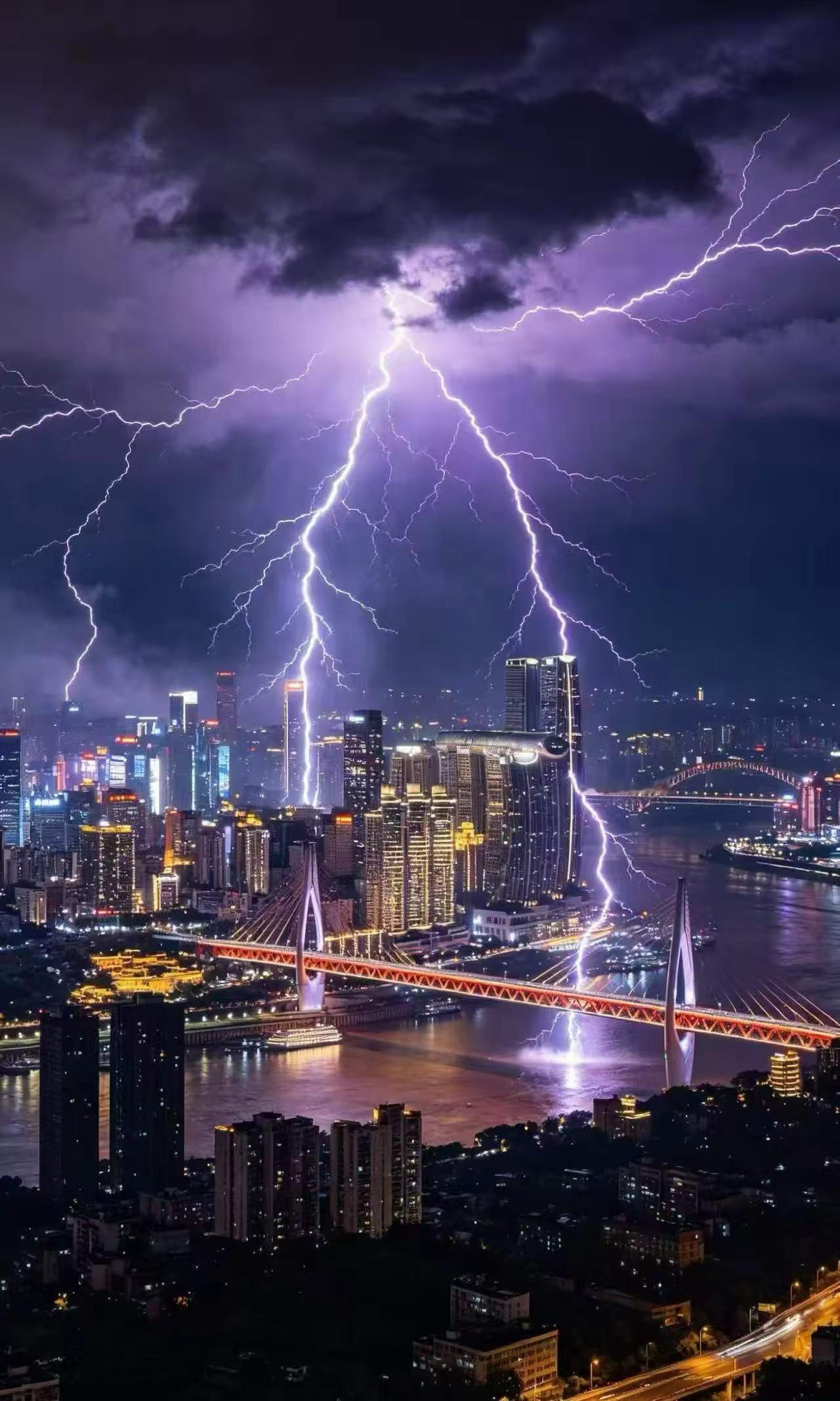 上海夜空 深圳闪电 上海闪电雷鸣 上海云起雷鸣 陆家嘴渡劫