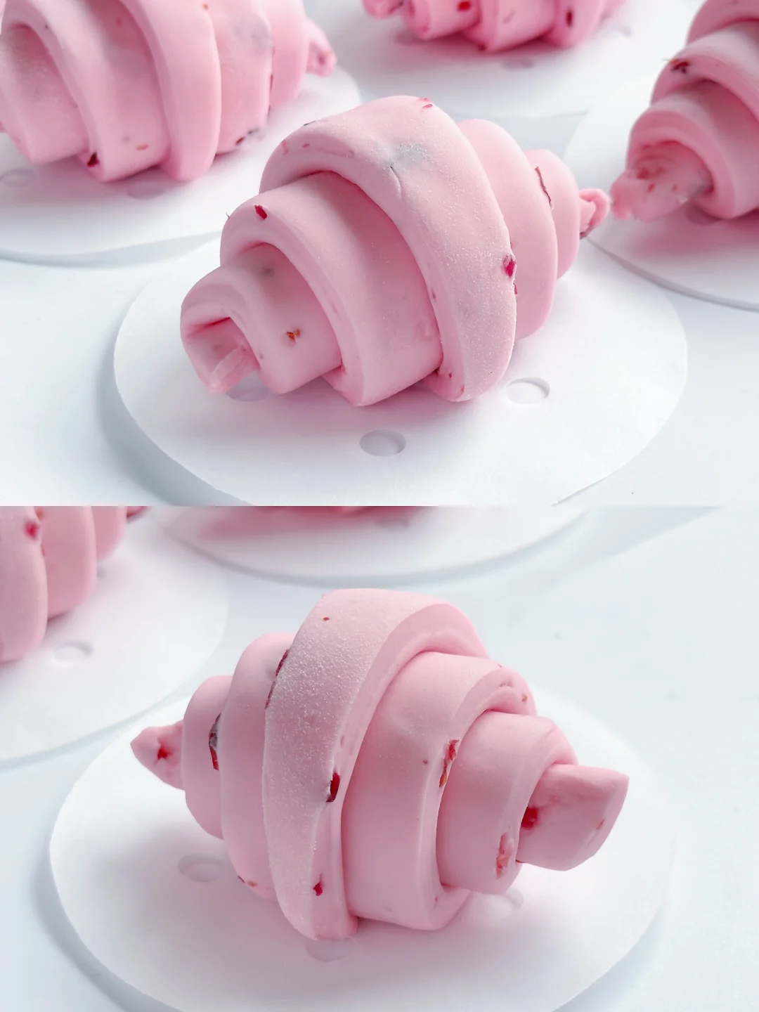 粉粉嫩嫩！酸酸甜甜！奶香蔓越莓牛角馒头～