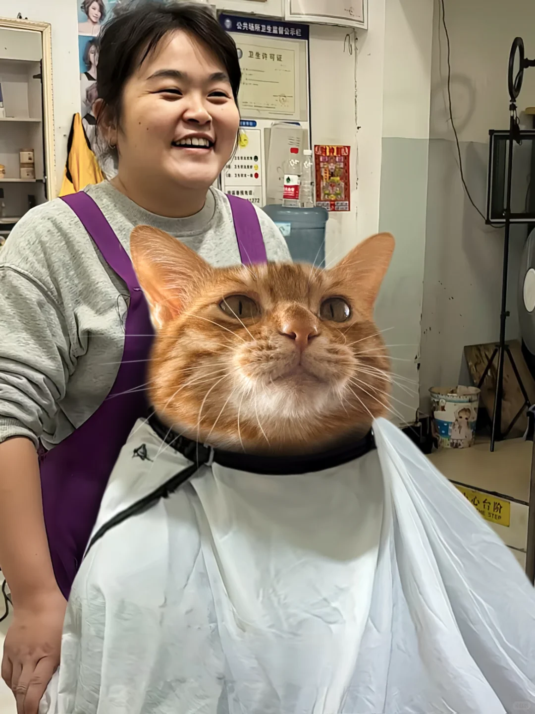 晓华老师给大海剪个帅头