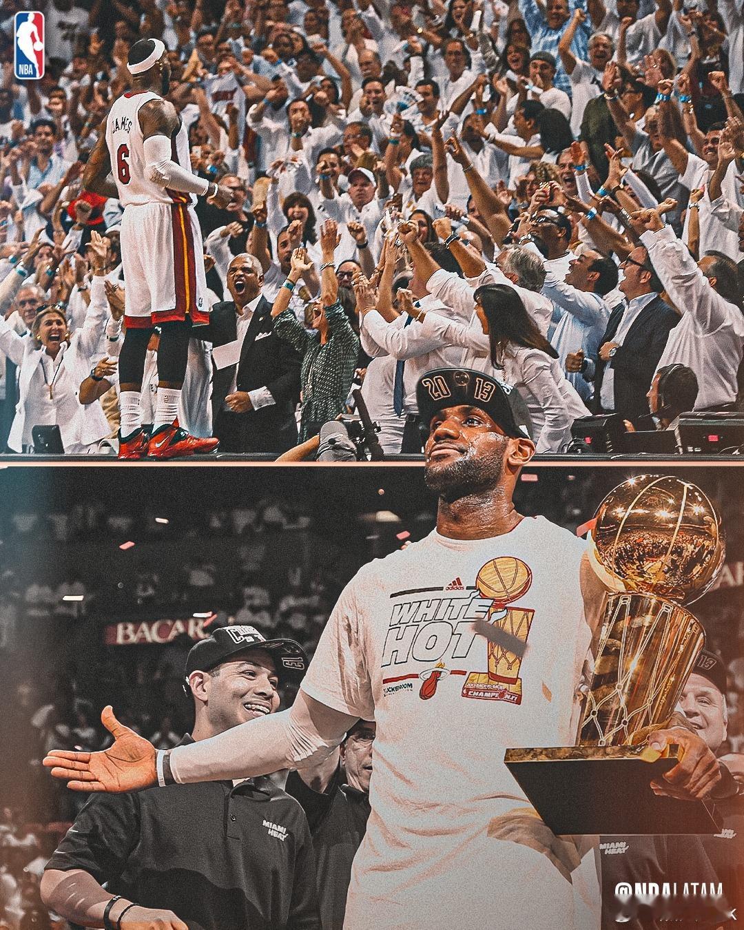 在热火的四年时光里，勒布朗收获了生涯最重要的蜕变：🏆 两座总冠军🏆 两座FM