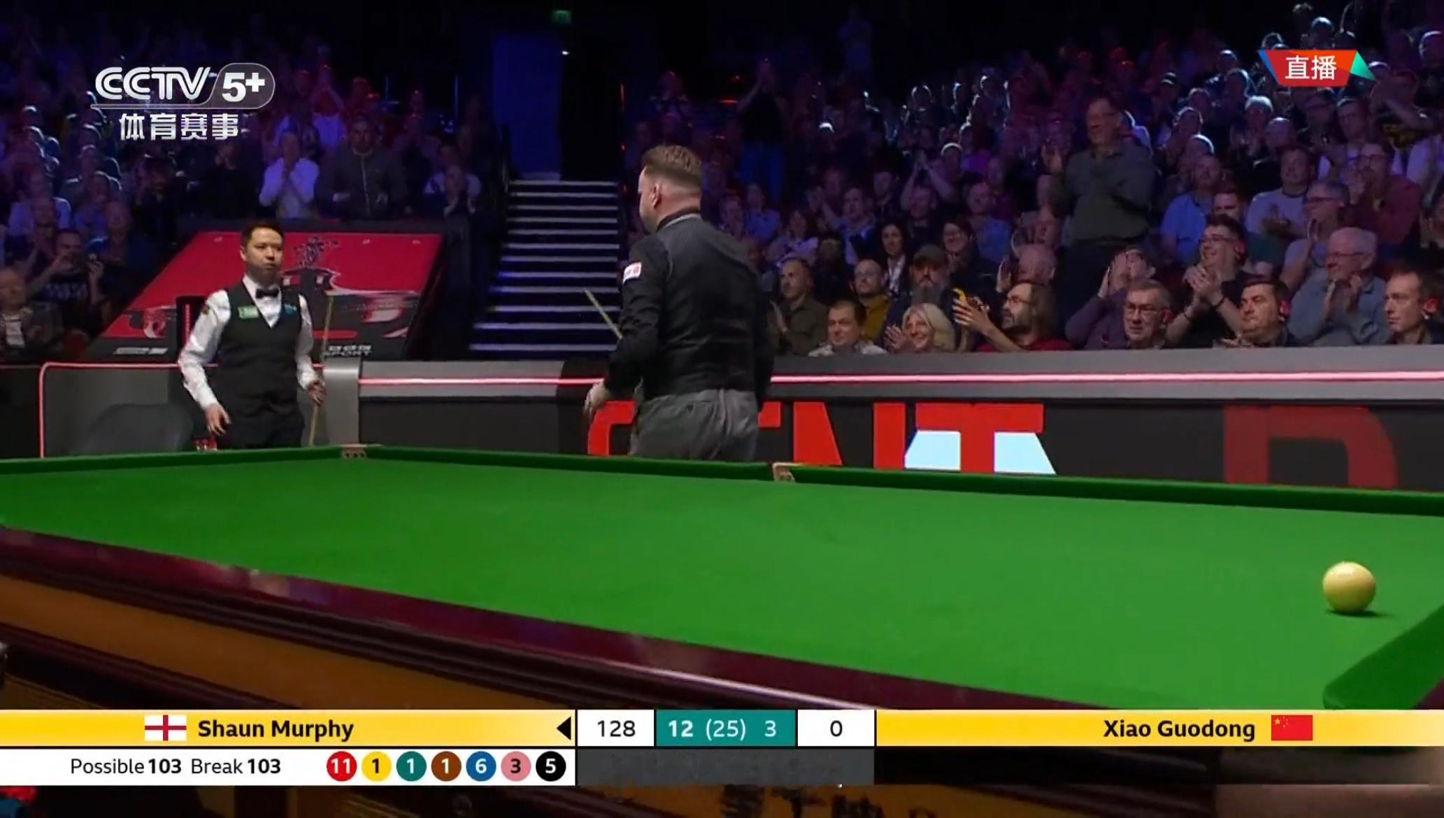 斯诺克世锦赛 果不其然，肖国栋 仅用两个阶段就以3:13脆败于墨菲，成就墨菲成为