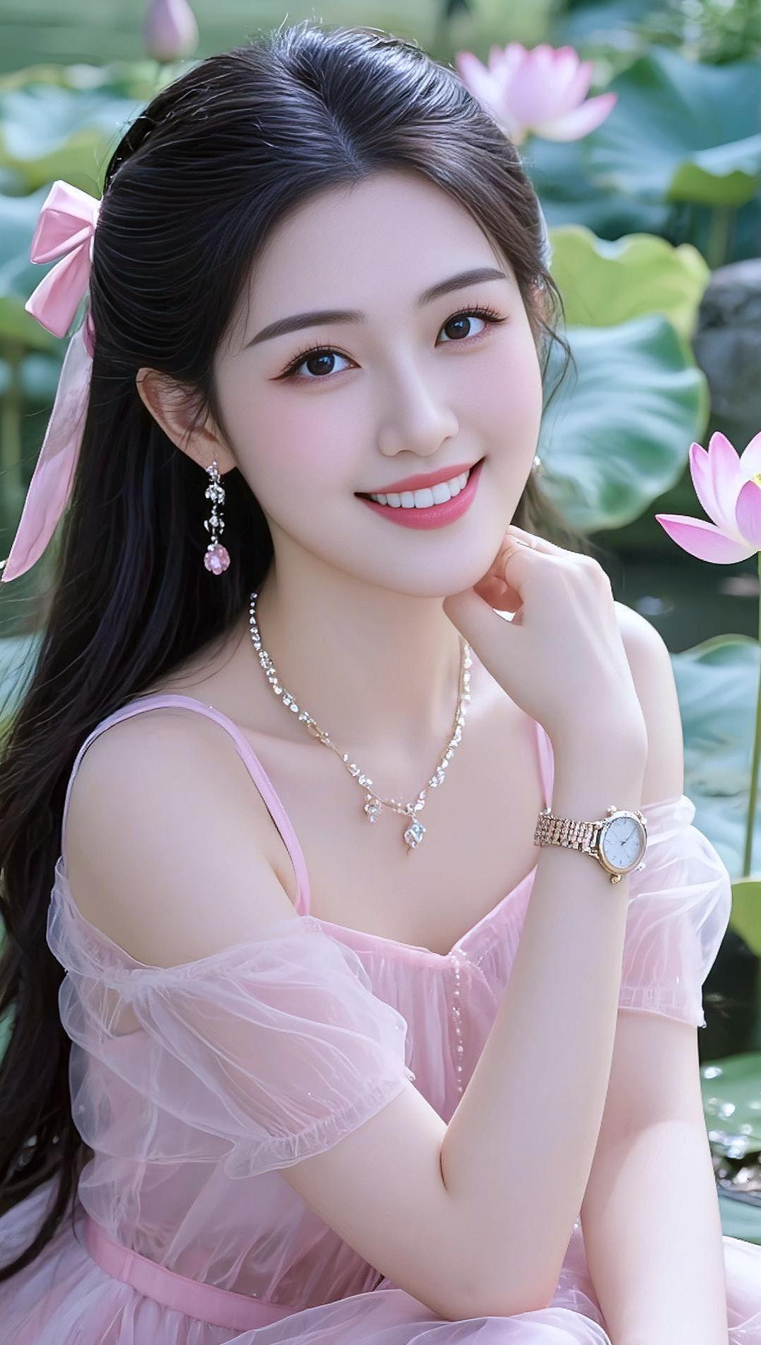 AI荷塘清新写真