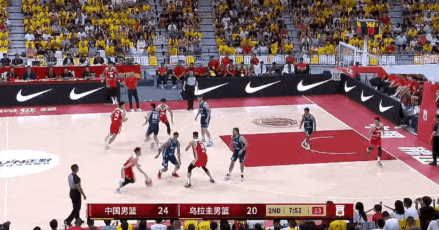 这两场面对乌拉圭男篮，赵嘉义的三分球投得还不错啊。中国男篮vs乌拉圭男篮男篮热身