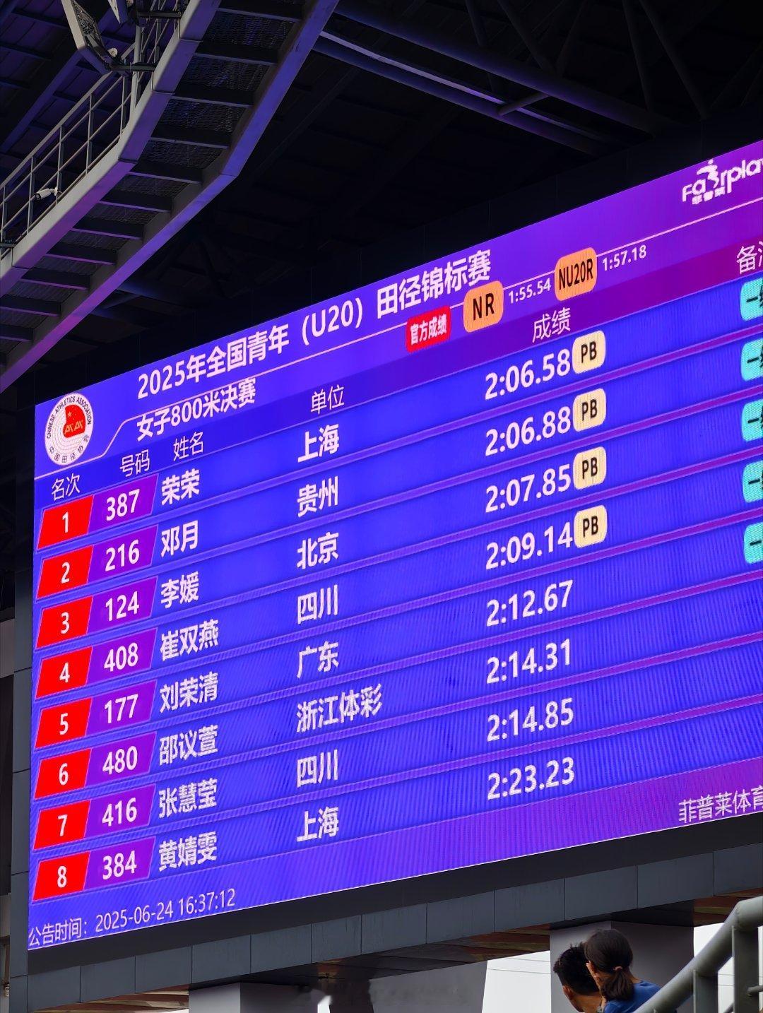 荣荣继青岛大奖赛后再创PB，李媛虽然没能拿下第三金，但也跑出了207的PB田径说
