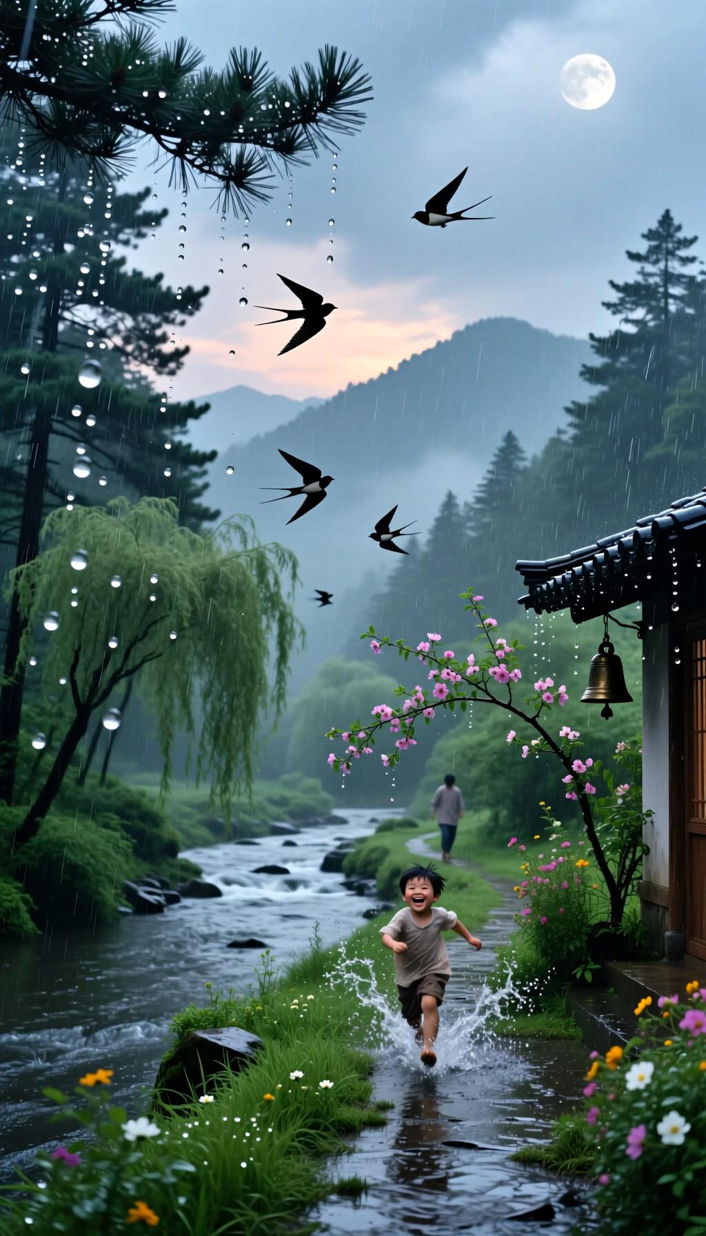 晒图笔记大赛 雨中奔跑的童年，感受大自然的美好！🌧️🏃‍♀️🏃‍♂️