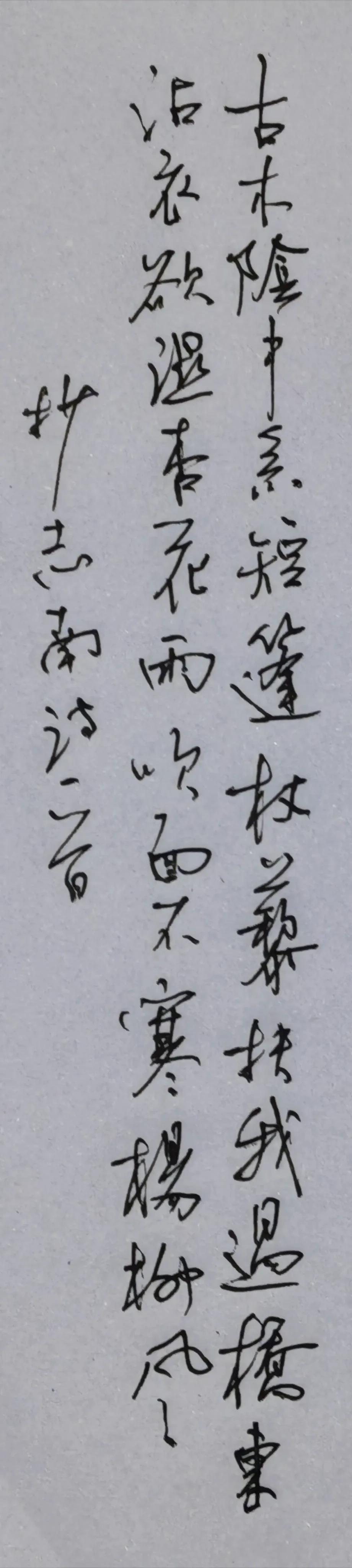 古木阴中系短篷，
杖藜扶我过桥东。
沾衣欲湿杏花雨，
吹面不寒杨柳风。
抄志南诗